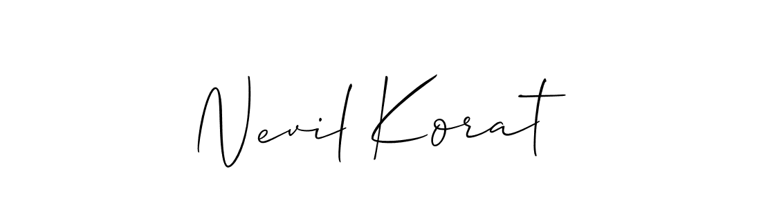 Also we have Nevil Korat name is the best signature style. Create professional handwritten signature collection using Allison_Script autograph style. Nevil Korat signature style 2 images and pictures png
