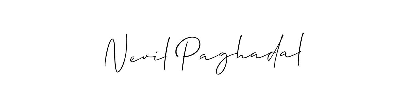 Nevil Paghadal stylish signature style. Best Handwritten Sign (Allison_Script) for my name. Handwritten Signature Collection Ideas for my name Nevil Paghadal. Nevil Paghadal signature style 2 images and pictures png