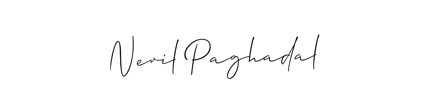 How to Draw Nevil Paghadal signature style? Allison_Script is a latest design signature styles for name Nevil Paghadal. Nevil Paghadal signature style 2 images and pictures png