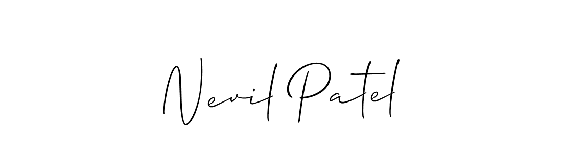 How to make Nevil Patel signature? Allison_Script is a professional autograph style. Create handwritten signature for Nevil Patel name. Nevil Patel signature style 2 images and pictures png