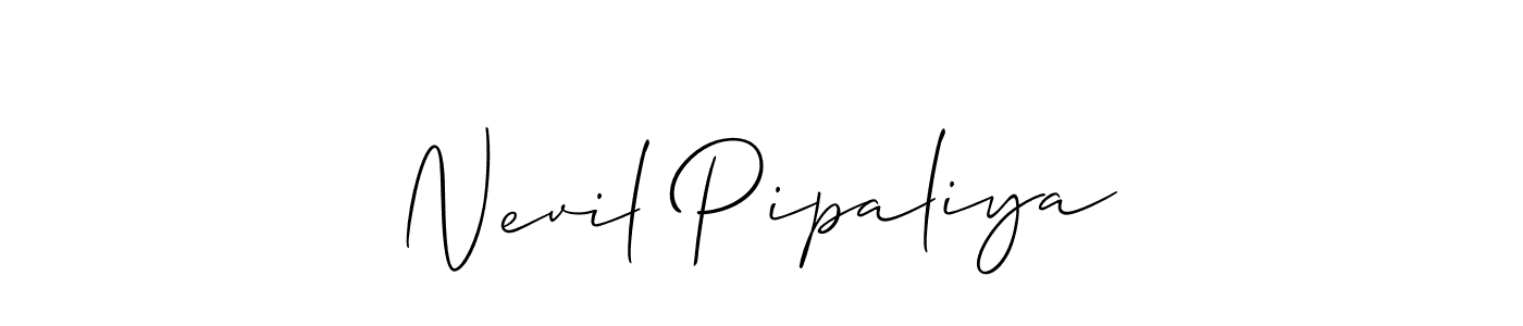 Here are the top 10 professional signature styles for the name Nevil Pipaliya. These are the best autograph styles you can use for your name. Nevil Pipaliya signature style 2 images and pictures png