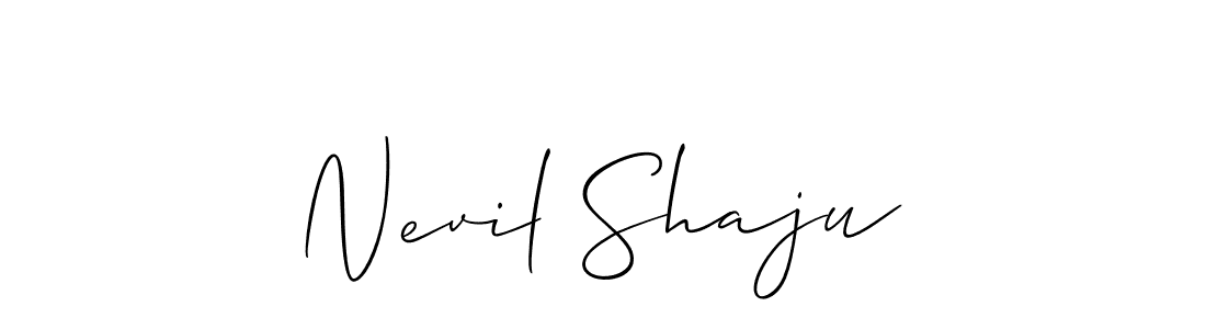 Also we have Nevil Shaju name is the best signature style. Create professional handwritten signature collection using Allison_Script autograph style. Nevil Shaju signature style 2 images and pictures png