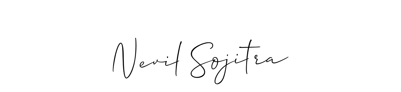 The best way (Allison_Script) to make a short signature is to pick only two or three words in your name. The name Nevil Sojitra include a total of six letters. For converting this name. Nevil Sojitra signature style 2 images and pictures png