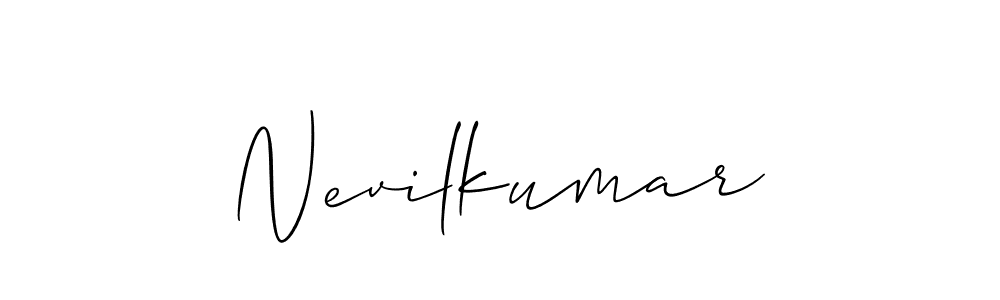 Design your own signature with our free online signature maker. With this signature software, you can create a handwritten (Allison_Script) signature for name Nevilkumar. Nevilkumar signature style 2 images and pictures png