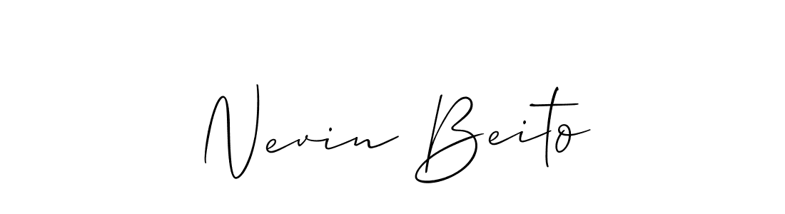 This is the best signature style for the Nevin Beito name. Also you like these signature font (Allison_Script). Mix name signature. Nevin Beito signature style 2 images and pictures png