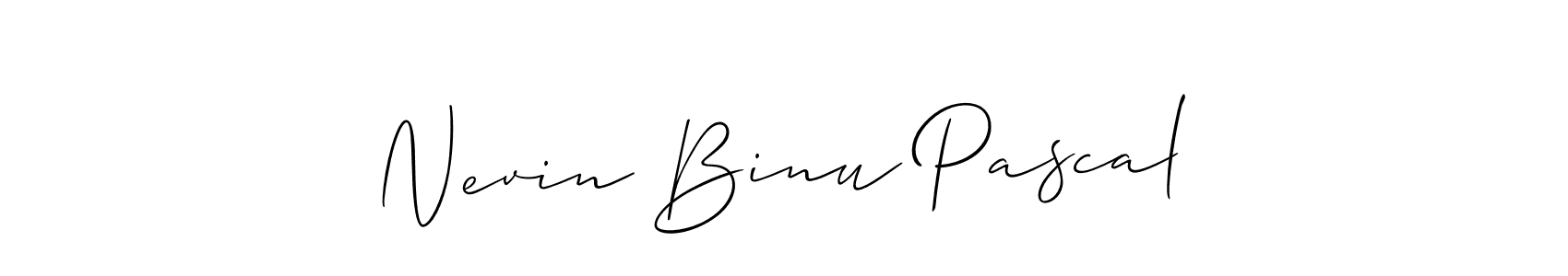 How to Draw Nevin Binu Pascal signature style? Allison_Script is a latest design signature styles for name Nevin Binu Pascal. Nevin Binu Pascal signature style 2 images and pictures png