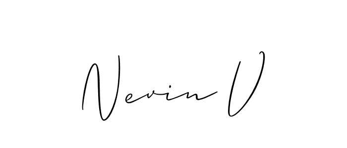 Check out images of Autograph of Nevin V name. Actor Nevin V Signature Style. Allison_Script is a professional sign style online. Nevin V signature style 2 images and pictures png