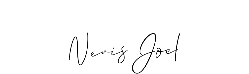 How to make Nevis Joel name signature. Use Allison_Script style for creating short signs online. This is the latest handwritten sign. Nevis Joel signature style 2 images and pictures png