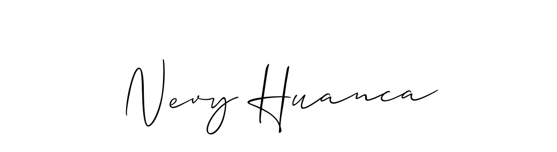 Allison_Script is a professional signature style that is perfect for those who want to add a touch of class to their signature. It is also a great choice for those who want to make their signature more unique. Get Nevy Huanca name to fancy signature for free. Nevy Huanca signature style 2 images and pictures png