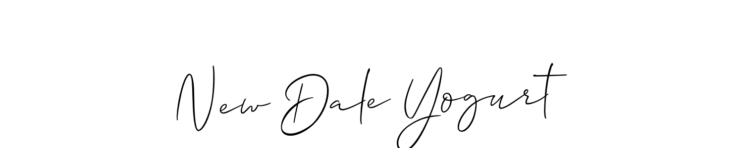 Create a beautiful signature design for name New Dale Yogurt. With this signature (Allison_Script) fonts, you can make a handwritten signature for free. New Dale Yogurt signature style 2 images and pictures png