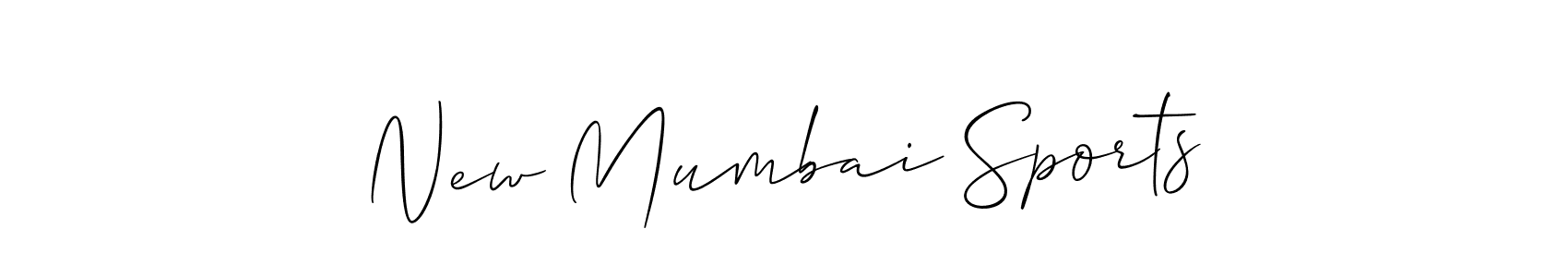 How to make New Mumbai Sports name signature. Use Allison_Script style for creating short signs online. This is the latest handwritten sign. New Mumbai Sports signature style 2 images and pictures png