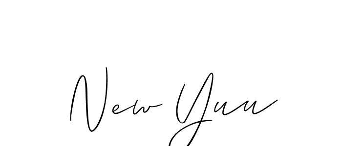 How to make New Yuu signature? Allison_Script is a professional autograph style. Create handwritten signature for New Yuu name. New Yuu signature style 2 images and pictures png