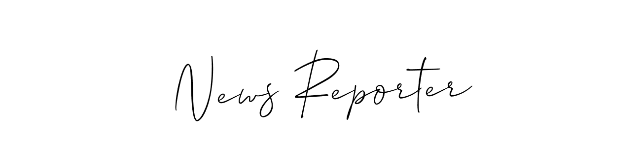 It looks lik you need a new signature style for name News Reporter. Design unique handwritten (Allison_Script) signature with our free signature maker in just a few clicks. News Reporter signature style 2 images and pictures png
