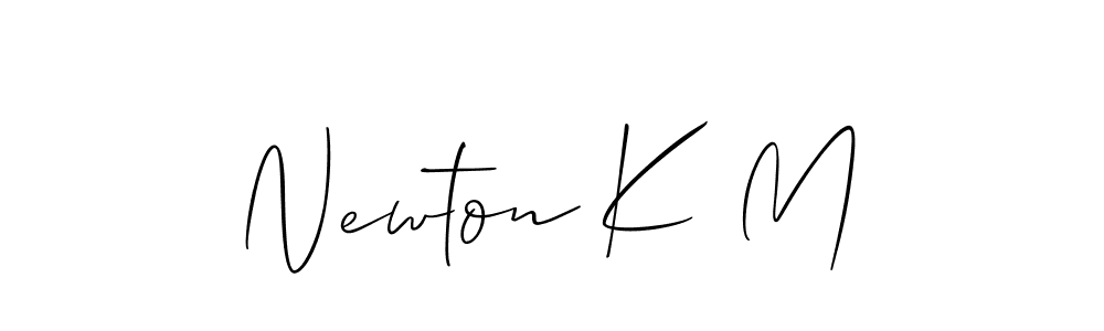 Create a beautiful signature design for name Newton K M. With this signature (Allison_Script) fonts, you can make a handwritten signature for free. Newton K M signature style 2 images and pictures png