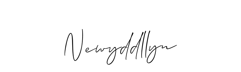 Use a signature maker to create a handwritten signature online. With this signature software, you can design (Allison_Script) your own signature for name Newyddllyn. Newyddllyn signature style 2 images and pictures png