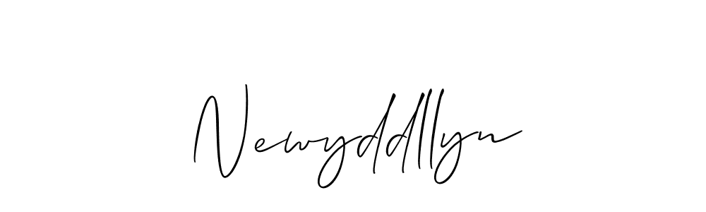 Use a signature maker to create a handwritten signature online. With this signature software, you can design (Allison_Script) your own signature for name Newyddllyn. Newyddllyn signature style 2 images and pictures png