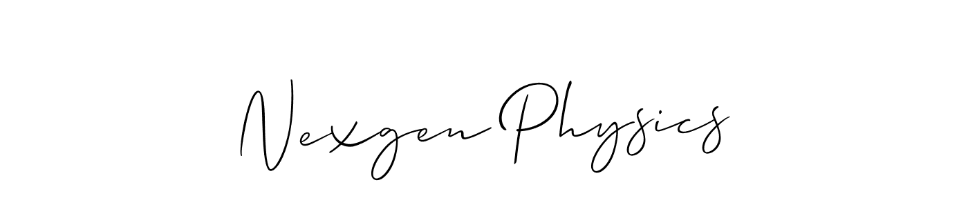 Allison_Script is a professional signature style that is perfect for those who want to add a touch of class to their signature. It is also a great choice for those who want to make their signature more unique. Get Nexgen Physics name to fancy signature for free. Nexgen Physics signature style 2 images and pictures png