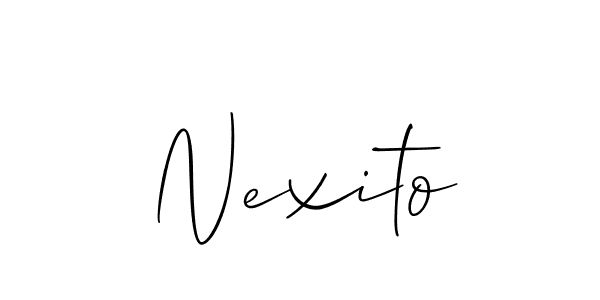 It looks lik you need a new signature style for name Nexito. Design unique handwritten (Allison_Script) signature with our free signature maker in just a few clicks. Nexito signature style 2 images and pictures png
