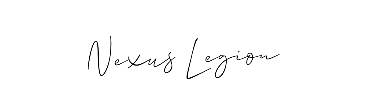 The best way (Allison_Script) to make a short signature is to pick only two or three words in your name. The name Nexus Legion include a total of six letters. For converting this name. Nexus Legion signature style 2 images and pictures png