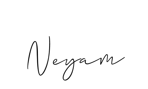 The best way (Allison_Script) to make a short signature is to pick only two or three words in your name. The name Neyam include a total of six letters. For converting this name. Neyam signature style 2 images and pictures png