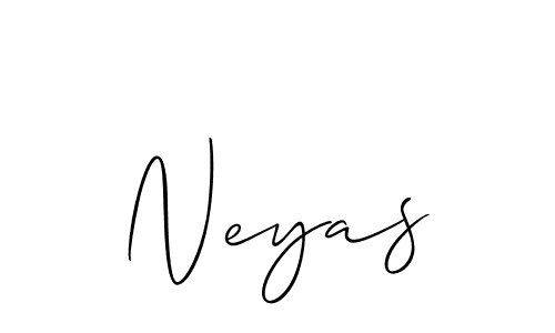 Design your own signature with our free online signature maker. With this signature software, you can create a handwritten (Allison_Script) signature for name Neyas. Neyas signature style 2 images and pictures png