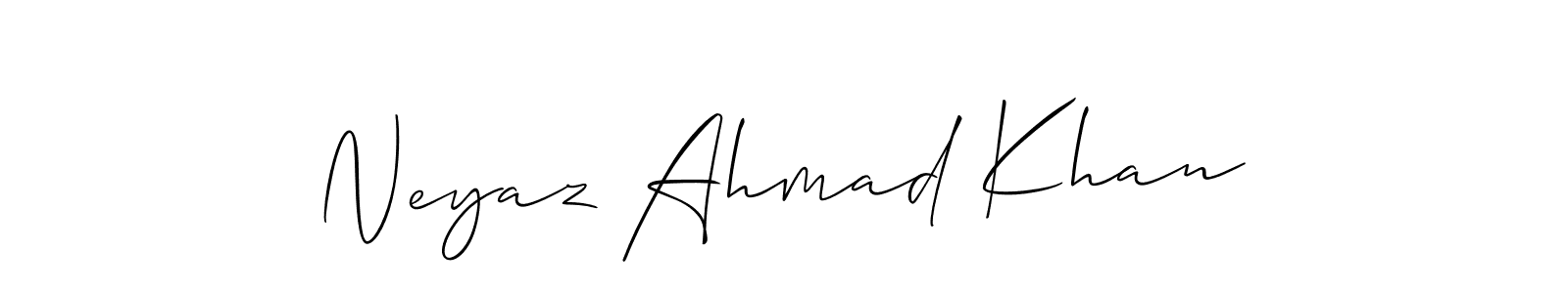 It looks lik you need a new signature style for name Neyaz Ahmad Khan. Design unique handwritten (Allison_Script) signature with our free signature maker in just a few clicks. Neyaz Ahmad Khan signature style 2 images and pictures png