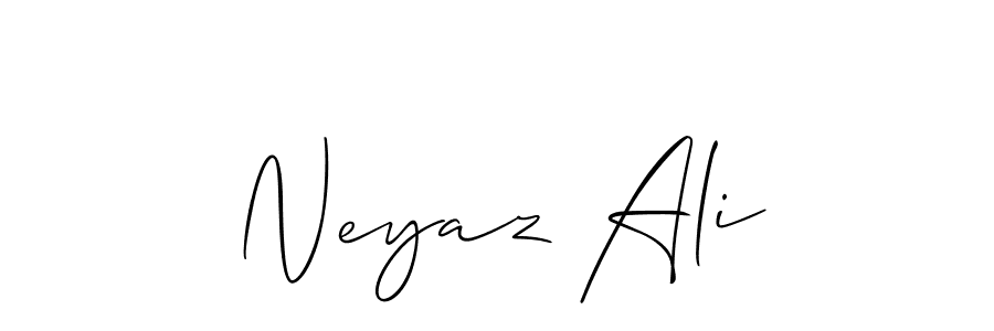 The best way (Allison_Script) to make a short signature is to pick only two or three words in your name. The name Neyaz Ali include a total of six letters. For converting this name. Neyaz Ali signature style 2 images and pictures png