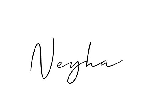 Make a beautiful signature design for name Neyha. With this signature (Allison_Script) style, you can create a handwritten signature for free. Neyha signature style 2 images and pictures png