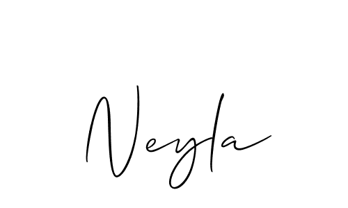 How to make Neyla name signature. Use Allison_Script style for creating short signs online. This is the latest handwritten sign. Neyla signature style 2 images and pictures png