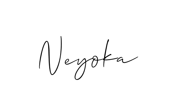 Make a beautiful signature design for name Neyoka. With this signature (Allison_Script) style, you can create a handwritten signature for free. Neyoka signature style 2 images and pictures png