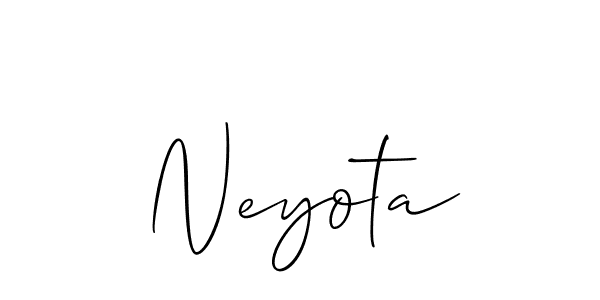 How to make Neyota signature? Allison_Script is a professional autograph style. Create handwritten signature for Neyota name. Neyota signature style 2 images and pictures png