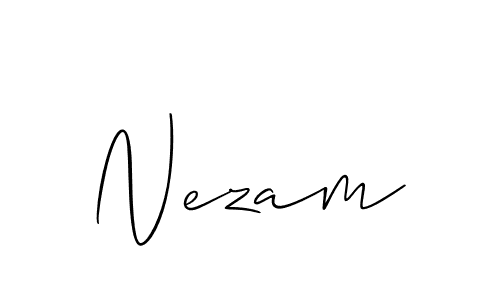 How to make Nezam name signature. Use Allison_Script style for creating short signs online. This is the latest handwritten sign. Nezam signature style 2 images and pictures png