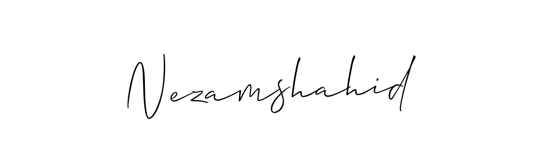 Design your own signature with our free online signature maker. With this signature software, you can create a handwritten (Allison_Script) signature for name Nezamshahid. Nezamshahid signature style 2 images and pictures png