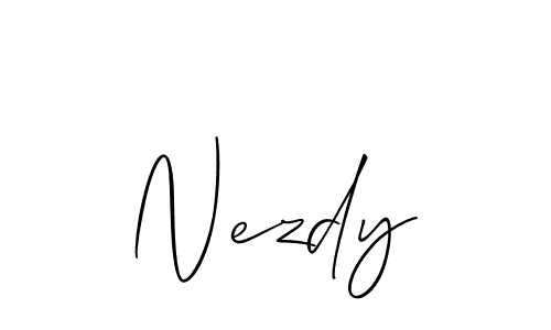 How to make Nezdy signature? Allison_Script is a professional autograph style. Create handwritten signature for Nezdy name. Nezdy signature style 2 images and pictures png