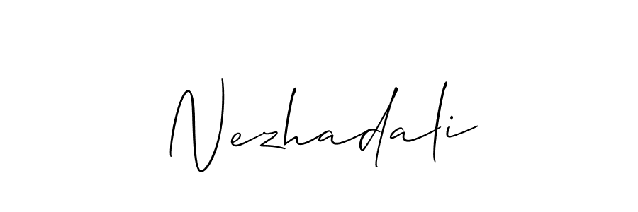 This is the best signature style for the Nezhadali name. Also you like these signature font (Allison_Script). Mix name signature. Nezhadali signature style 2 images and pictures png