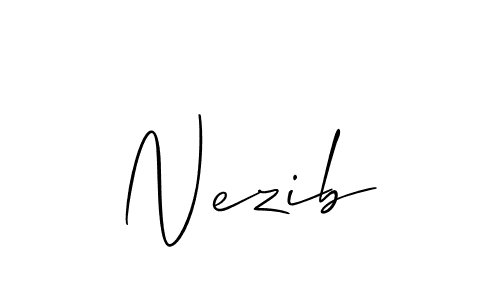 You should practise on your own different ways (Allison_Script) to write your name (Nezib) in signature. don't let someone else do it for you. Nezib signature style 2 images and pictures png
