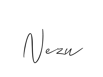 Use a signature maker to create a handwritten signature online. With this signature software, you can design (Allison_Script) your own signature for name Nezu. Nezu signature style 2 images and pictures png
