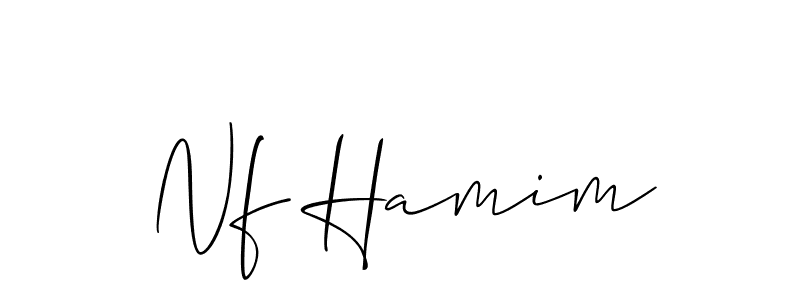 Also we have Nf Hamim name is the best signature style. Create professional handwritten signature collection using Allison_Script autograph style. Nf Hamim signature style 2 images and pictures png