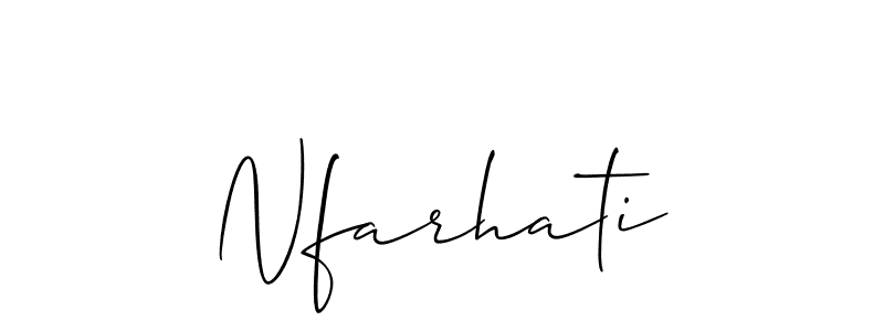 How to Draw Nfarhati signature style? Allison_Script is a latest design signature styles for name Nfarhati. Nfarhati signature style 2 images and pictures png