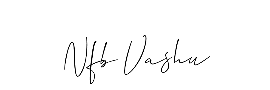 Create a beautiful signature design for name Nfb Vashu. With this signature (Allison_Script) fonts, you can make a handwritten signature for free. Nfb Vashu signature style 2 images and pictures png