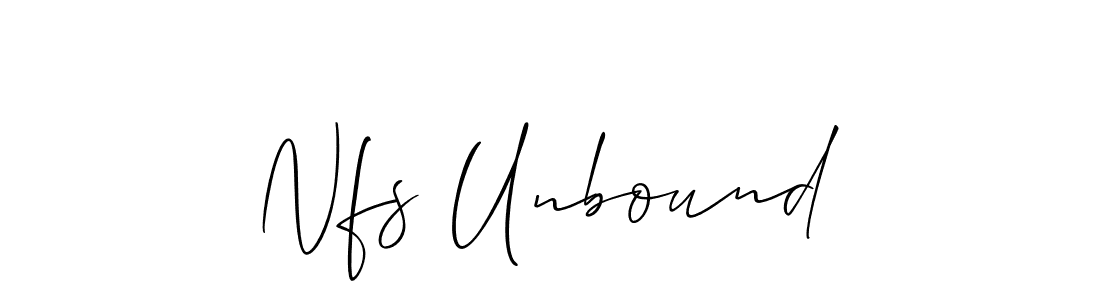 Create a beautiful signature design for name Nfs Unbound. With this signature (Allison_Script) fonts, you can make a handwritten signature for free. Nfs Unbound signature style 2 images and pictures png