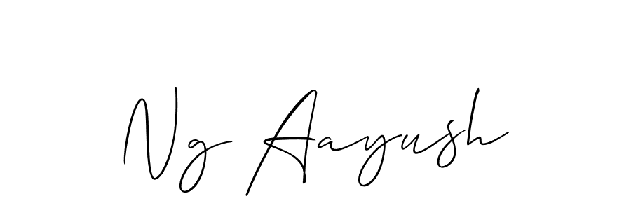 Allison_Script is a professional signature style that is perfect for those who want to add a touch of class to their signature. It is also a great choice for those who want to make their signature more unique. Get Ng Aayush name to fancy signature for free. Ng Aayush signature style 2 images and pictures png