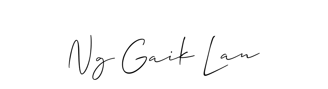 Use a signature maker to create a handwritten signature online. With this signature software, you can design (Allison_Script) your own signature for name Ng Gaik Lan. Ng Gaik Lan signature style 2 images and pictures png