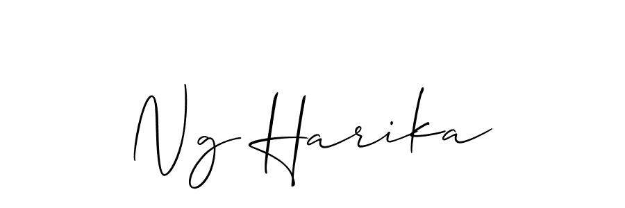 Also we have Ng Harika name is the best signature style. Create professional handwritten signature collection using Allison_Script autograph style. Ng Harika signature style 2 images and pictures png