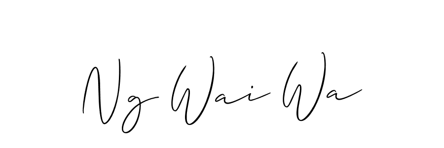You should practise on your own different ways (Allison_Script) to write your name (Ng Wai Wa) in signature. don't let someone else do it for you. Ng Wai Wa signature style 2 images and pictures png