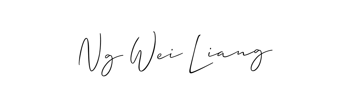 How to make Ng Wei Liang name signature. Use Allison_Script style for creating short signs online. This is the latest handwritten sign. Ng Wei Liang signature style 2 images and pictures png