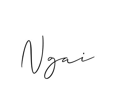 Design your own signature with our free online signature maker. With this signature software, you can create a handwritten (Allison_Script) signature for name Ngai. Ngai signature style 2 images and pictures png