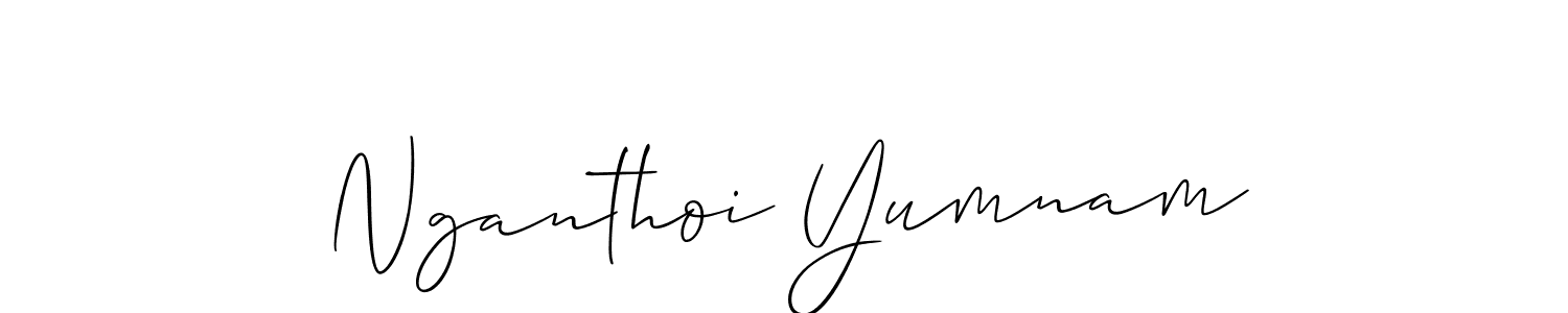 How to make Nganthoi Yumnam name signature. Use Allison_Script style for creating short signs online. This is the latest handwritten sign. Nganthoi Yumnam signature style 2 images and pictures png