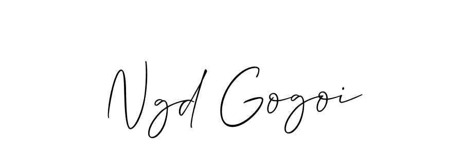 Design your own signature with our free online signature maker. With this signature software, you can create a handwritten (Allison_Script) signature for name Ngd Gogoi. Ngd Gogoi signature style 2 images and pictures png