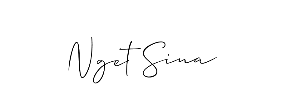 Similarly Allison_Script is the best handwritten signature design. Signature creator online .You can use it as an online autograph creator for name Nget Sina. Nget Sina signature style 2 images and pictures png